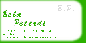 bela peterdi business card